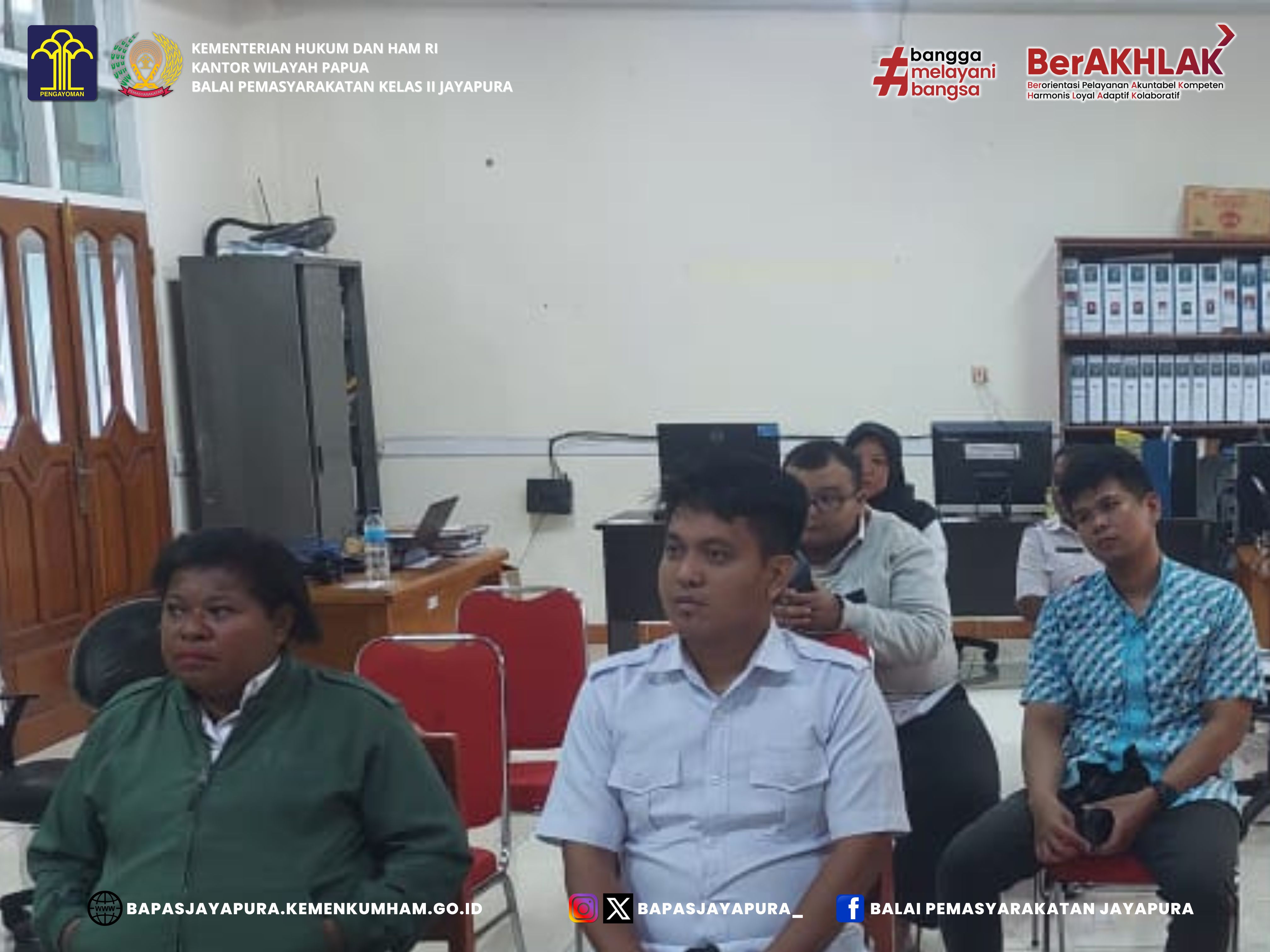 Bapas Jayapura Ikuti Pengarahan Kepala Kantor Wilayah Kementerian Hukum dan HAM Papua Dalam Rangka Persiapan Desk Evaluasi Menuju WBK dan WBBM Tahun 2024